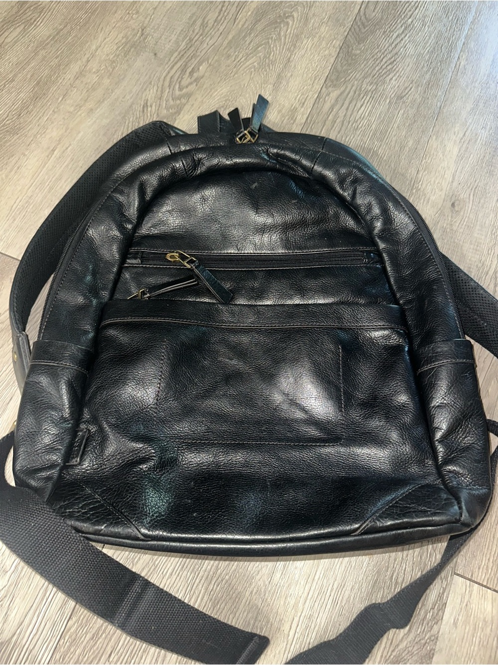 Vintage 90’s Fossil Black Leather Large Carryall Travel Backpack Bag